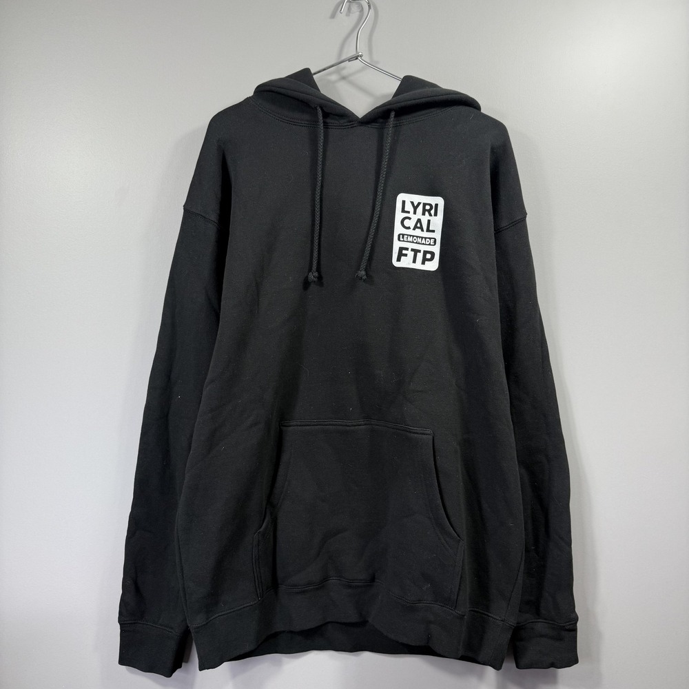 FTP Lyrical Lemonade Hoodie Mens Large Black Graphic Pullover Sweatshirt